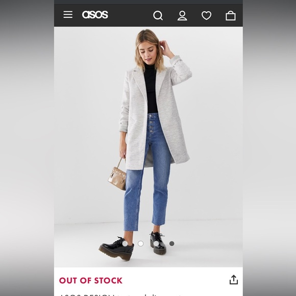 ASOS SLIM COAT - Picture 2 of 5
